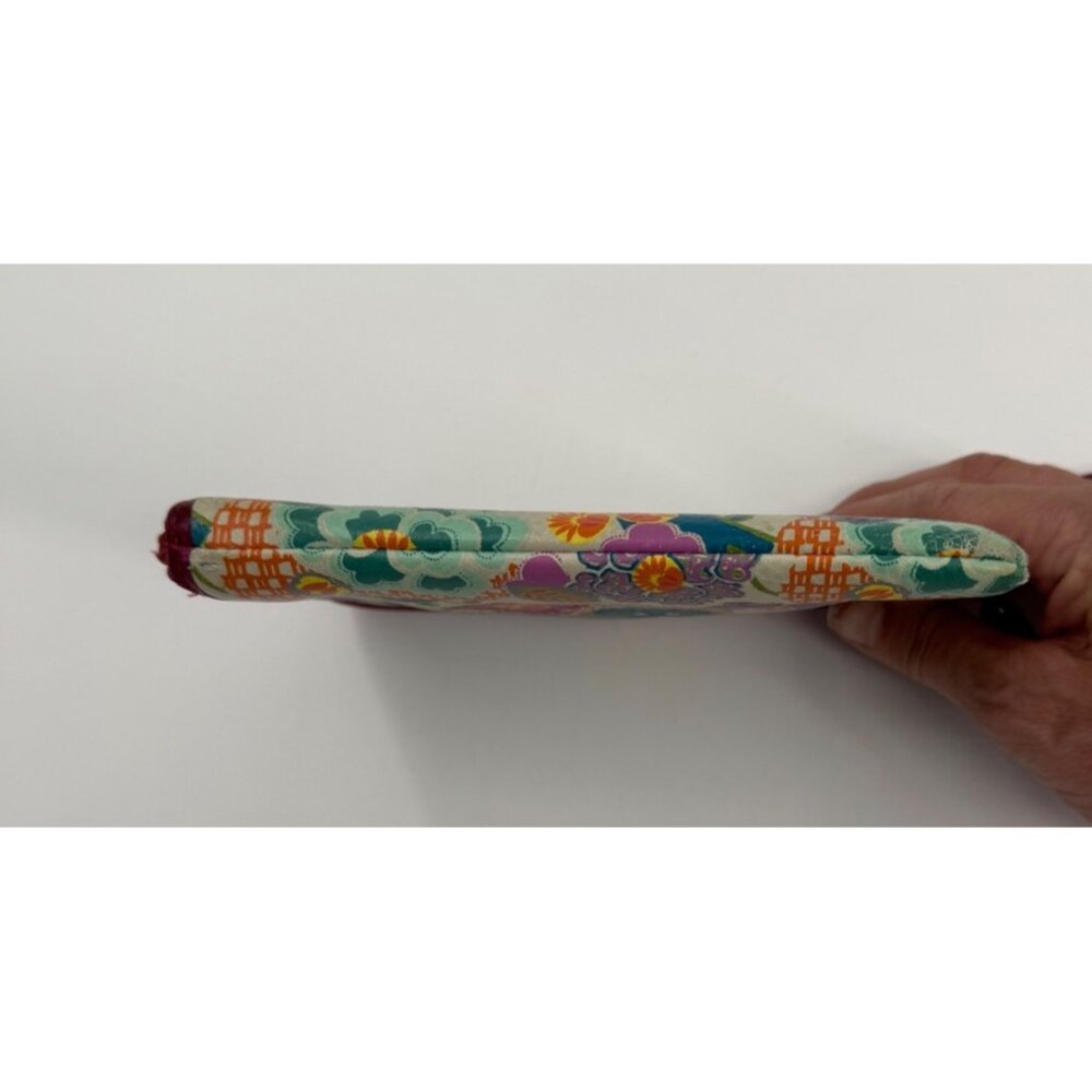 Fossil Floral Print Wristlet Wallet With Red Strap & Zipper Closure - Picture 4 of 13